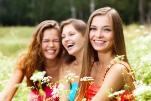 a group of women smiling