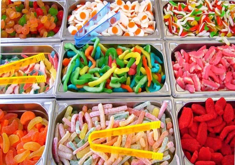 a trays of candy