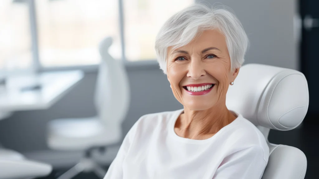 a woman smiling at camera