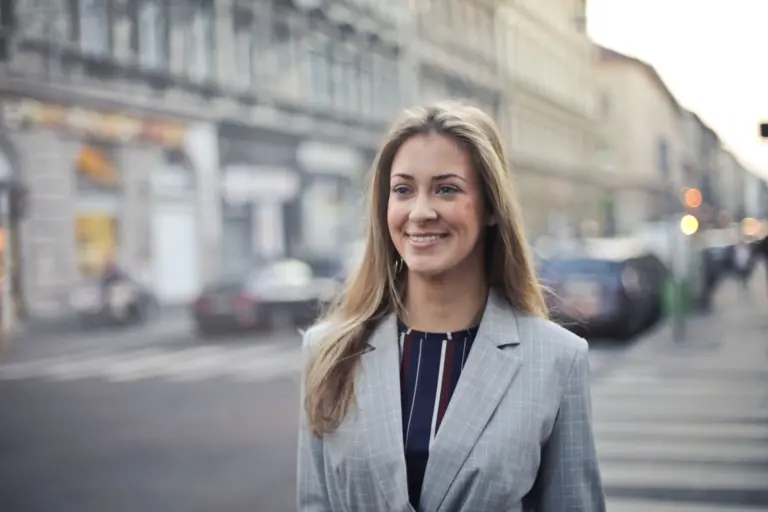 a woman smiling at the camera